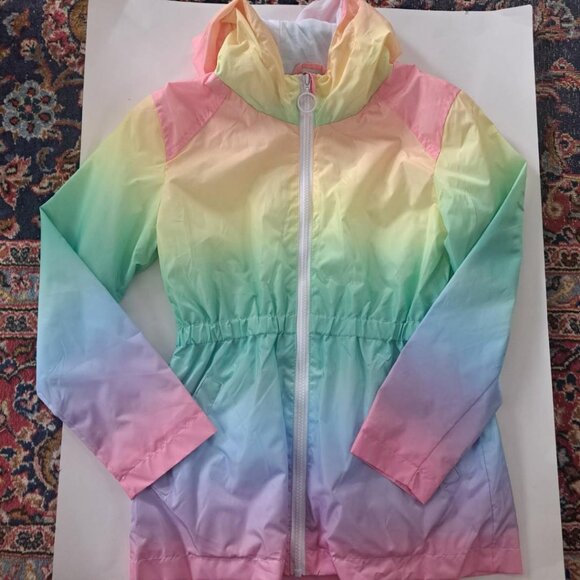 C&C California NWT windbreaker ombre multicolor pastel rainbow NWT girl coat - Picture 1 of 3